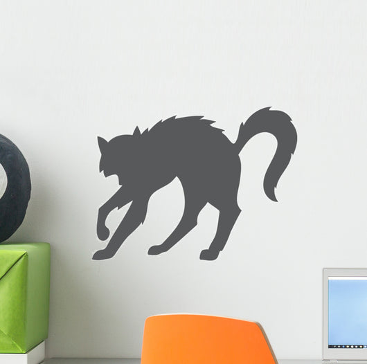 Scared Witches Cat Wall Decal