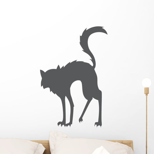 Hissing Witches Cat Wall Decal