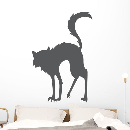 Hissing Witches Cat Wall Decal