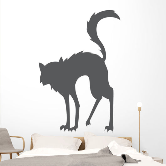 Hissing Witches Cat Wall Decal