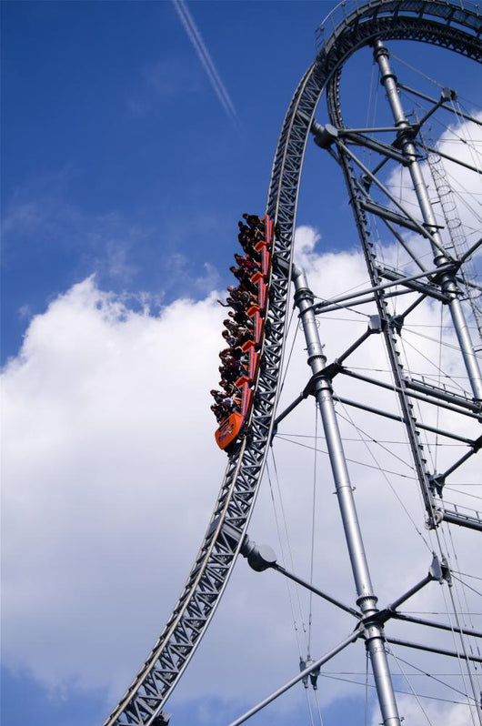 Roller Coaster and Blue Wall Mural
