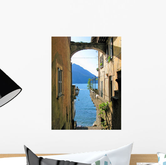 Romantic view to the famous Italian lake Como from Varenna town Wall Mural