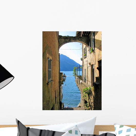 Romantic view to the famous Italian lake Como from Varenna town Wall Mural