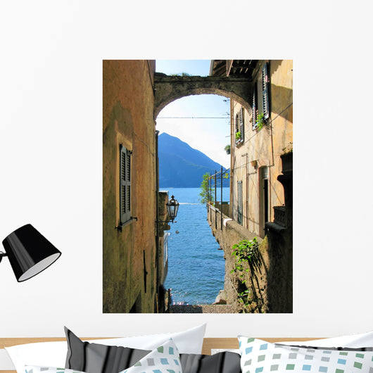 Romantic view to the famous Italian lake Como from Varenna town Wall Mural