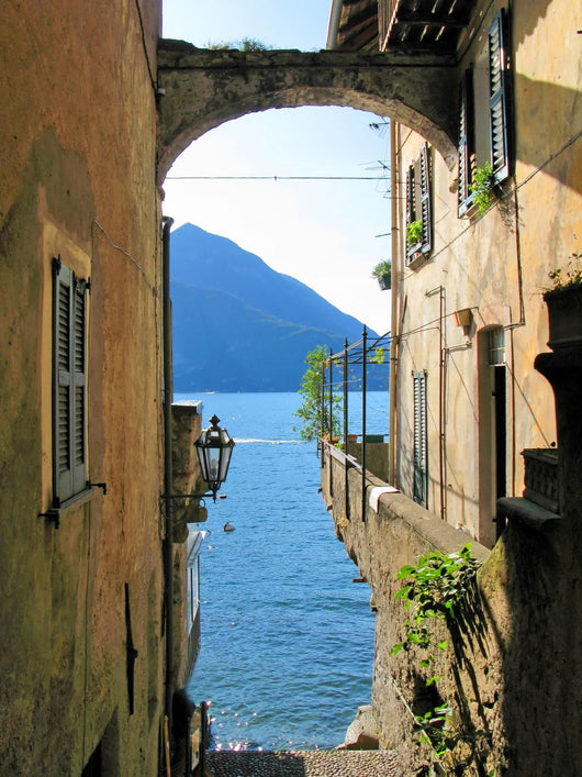 Romantic view to the famous Italian lake Como from Varenna town Wall Mural