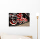 Red wheels of the old express steam train Wall Mural