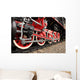 Red wheels of the old express steam train Wall Mural