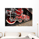 Red wheels of the old express steam train Wall Mural