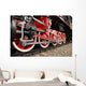 Red wheels of the old express steam train Wall Mural