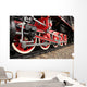 Red wheels of the old express steam train Wall Mural