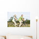 Mature couple riding tandem Wall Mural