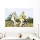 Mature couple riding tandem Wall Mural