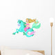 Beautiful Mermaid Riding Seahorse Wall Decal