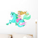 Beautiful Mermaid Riding Seahorse Wall Decal