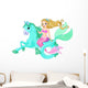 Beautiful Mermaid Riding Seahorse Wall Decal