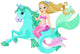 Beautiful Mermaid Riding Seahorse Wall Decal