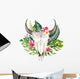 Tropical Bohemian Cow Skull Wall Decal