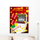 Gambling illustration with casino elements Wall Mural