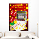 Gambling illustration with casino elements Wall Mural