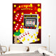Gambling illustration with casino elements Wall Mural