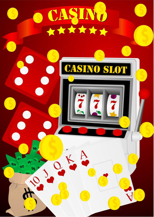 Gambling illustration with casino elements Wall Mural