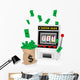 Casino illustration with slot machine and money Wall Decal
