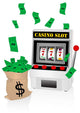 Casino illustration with slot machine and money Wall Decal