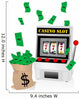 Casino illustration with slot machine and money Wall Decal