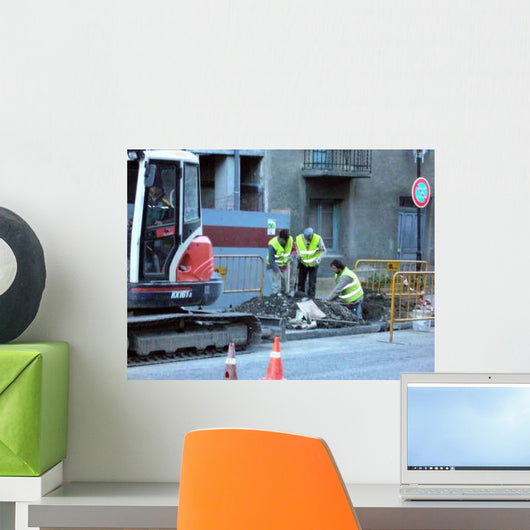 Workers Working Construction Wall Decal