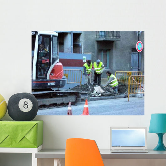 Workers Working Construction Wall Decal