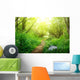 ground road in summer green forest Wall Mural