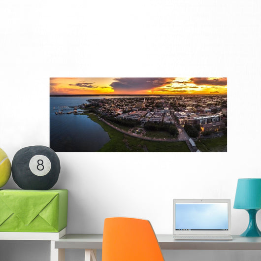 Charleston Fountain from above Wall Decal