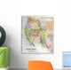 Old map of America, 1870 Wall Mural