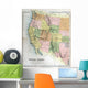 Old map of America, 1870 Wall Mural