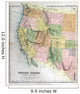 Old map of America, 1870 Wall Mural