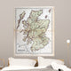 Old Map Scotland 1870 Wall Decal