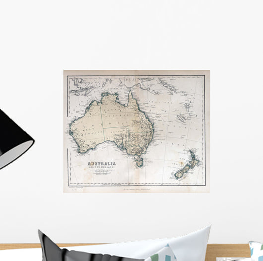 Old Map of Australia New Zealand 1870 Wall Mural