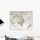 Old Map of Australia New Zealand 1870 Wall Mural