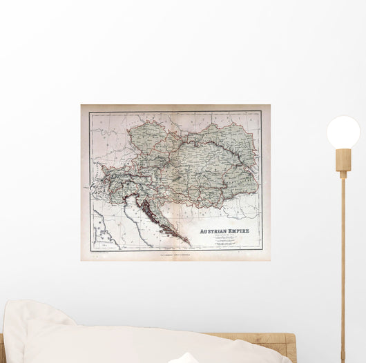 Old Map Austria Hungary Wall Decal