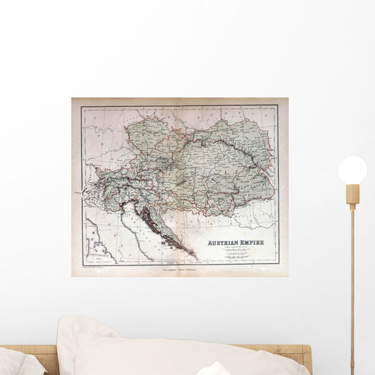 Old Map Austria Hungary Wall Decal