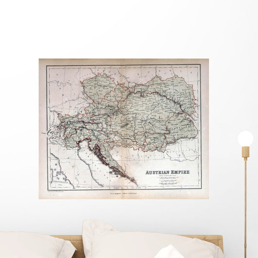 Old Map Austria Hungary Wall Decal