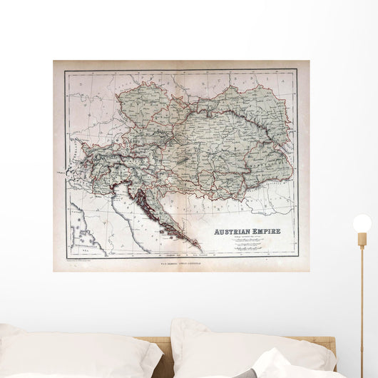 Old Map Austria Hungary Wall Decal