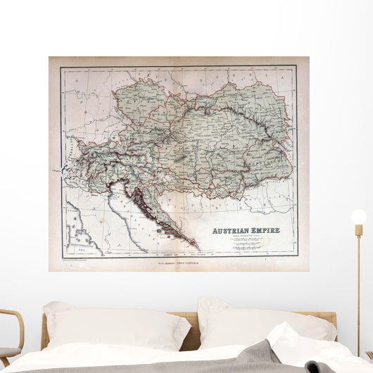 Old Map Austria Hungary Wall Decal