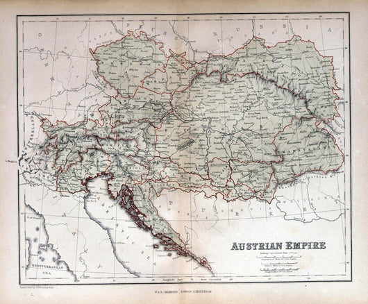 Old Map Austria Hungary Wall Decal