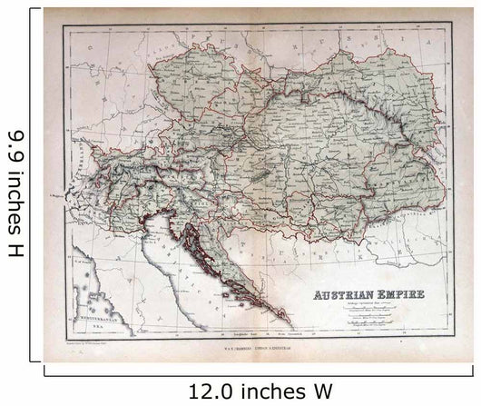 Old Map Austria Hungary Wall Decal
