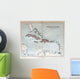 Old map of West India Islands, 1870. Bahamas, Haiti, Puerto Rico Wall Mural