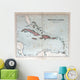 Old map of West India Islands, 1870. Bahamas, Haiti, Puerto Rico Wall Mural