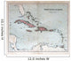 Old map of West India Islands, 1870. Bahamas, Haiti, Puerto Rico Wall Mural
