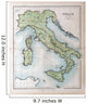 Old map of Italy, 1870 Wall Mural