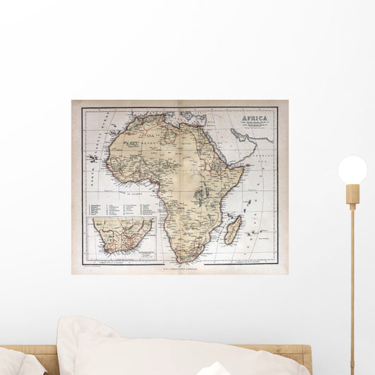 Old map of Africa, 1870 Wall Mural